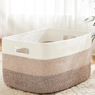 Blanket Basket,Rectangle Woven Baskets for Storage,65L Laundry Basket