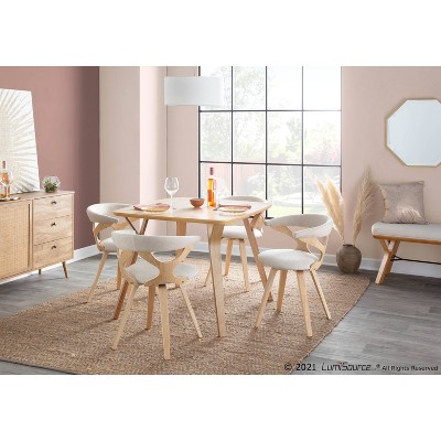 Mid-Century Modern 38'' Square Wood & Marble Dining Table