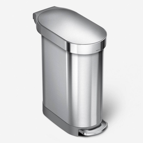 simplehuman 45L Slim Step Steel Trash Can - image 1 of 4