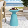 VisioGear Patio End Tables, 20.75 Inch Outdoor Flared Shaped End Table, Patio End Table with Round Base for Balcony Porch Pool, White, 15"*15"*20.75" - 3 of 4