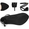 BLISSFUL STEP Women's Round Toe Stiletto Heel Cross Strap Lace Up Buckle Pumps - 3 of 3