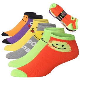 Colorful Patterned Low Cut Socks - 6 Pairs - 1 of 4