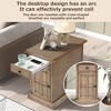 Lyngins Lift-Top Side Table with Power Strip with 3 Outlets, Vintage Nightstand with Drawer, Cup Holders, End Table for Living Room, Small Table - 3 of 4