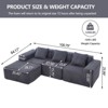 NicBex Modular Sectional Sofa,L-Shape Upholstered Cloud Couch with 3 Pillows for Living Room,Apartment,Office,Dark Gray - 3 of 4