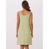 cheibear Women's Sleeveless Double Straps Knee Length Chemise Camisole Nightgowns - 3 of 4