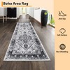 Machine Washable Area Rug Living Room Vintage Medallion Carpet Distressed Rugs for Bedroom - 3 of 4