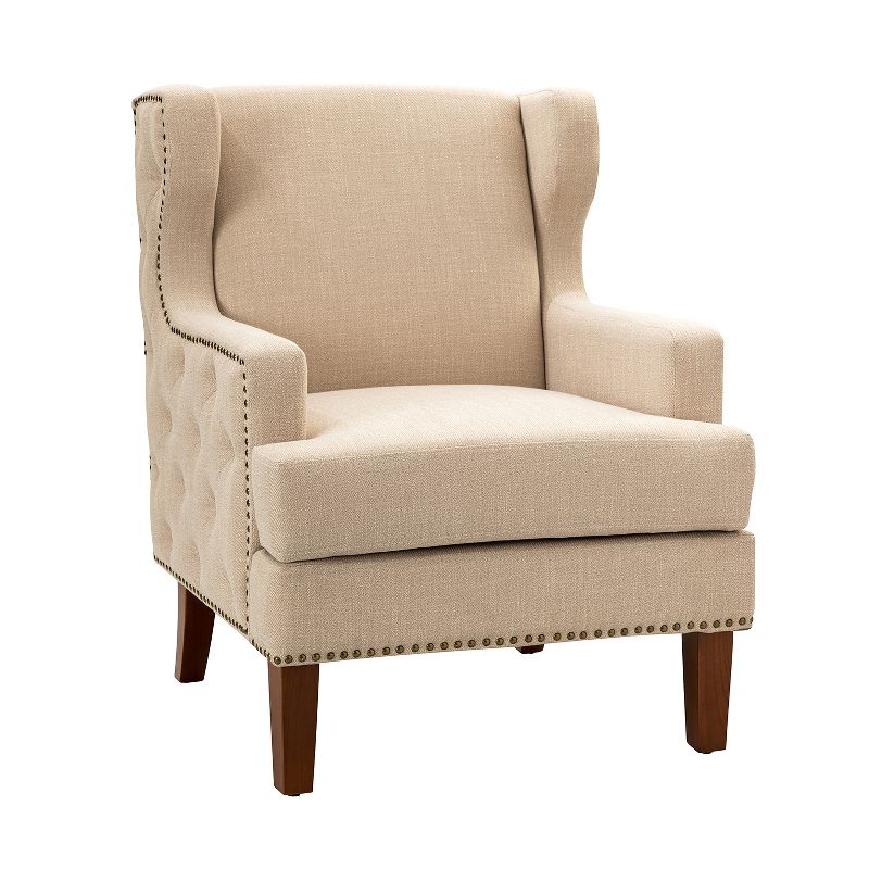 Gerald Armchair with Recessed Arms and Button-tufted Design| KARAT HOME, 2 of 11