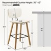 Bekrvio 26" Counter Height Bar Stools - PU Leather Upholstered with Backs, Bent Wood Legs, Mid Century Modern Counter Stools for Kitchen Island - 2 of 4