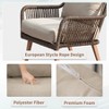 CLIHOME Outdoor 4-Piece Handwoven Rattan Wicker Aluminum Frame Conversation Sets,Modern Rope Patio Loveseat Sets - 4 of 4