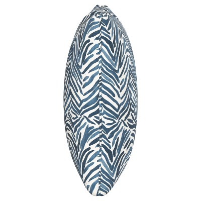 Blue Zebra Print Linen and Cotton Throw Pillow