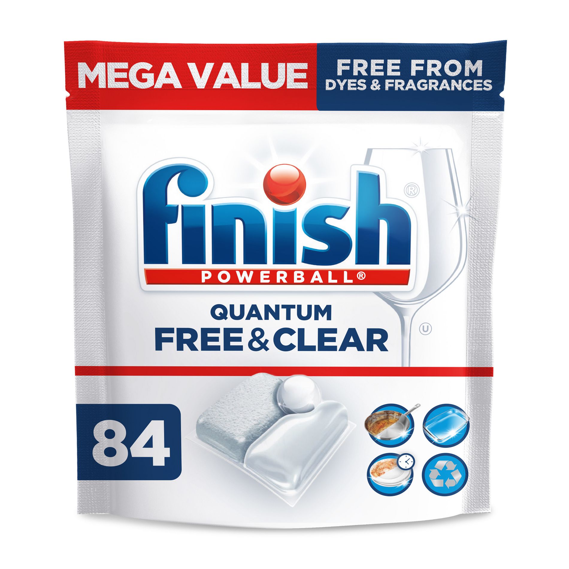 Finish Quantum Free & Clear Dishwasher Detergent Tablets - 84ct