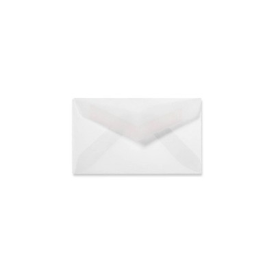 LUX 2 1/8"x3 5/8" 30lbs. Pointed Mini Envelopes W/Glue Clear Translucent CV900-50