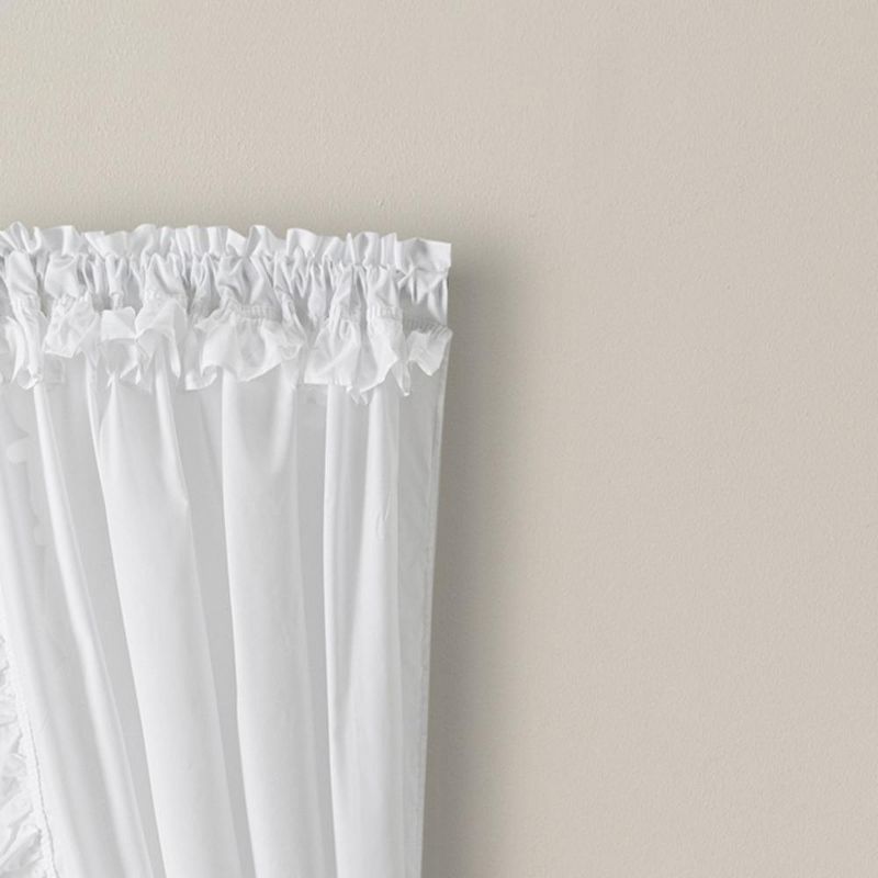 Classic Narrow Ruffle 2-Piece Rod Pocket Curtain Panel White by Ellis Home, 2 of 5