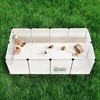 Pet Playpen with Floor, Dog Kennel, Small Animal Pen, Pet Fence Cages Indoor, DIY Plastic Enclosure for Hamsters, Rabbits, 56.3 x 28.7 x 18.1 Inches - 3 of 4