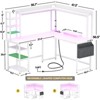 Aheaplus L Shaped Gaming Desk with Led Light & Hutch, Reversible Home Office Desk - 3 of 4