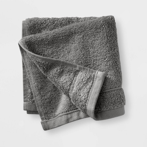 Quick-Dry Organic Cotton Ash Gray Bath Towels, Set of 6