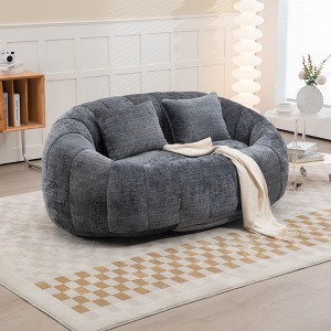 LOVMOR Modern Bean Bag Sofa with 2 Pillows, Oversized Chenille Bean Bag Lazy Sofa, High Back Floor Sofa Lounge Chair, for Gaming Reading Relaxing - 1 of 4