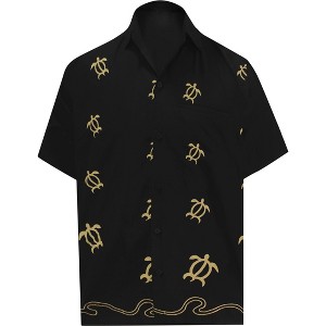 LA LEELA Men's Beach Cruise Holidays Shirts Casual Button Down Shirts For Men Summer Vacation Aloha Tops Hawaiian Shirt - 1 of 4