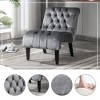 Racxily Modern Velvet Accent Chair,Soft Velvet Upholstery, Thick Sponge Cushion, Rubber Wood Legs,for Living Room/Bedroom/Office (Beige) - 4 of 4