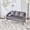 APRILSOUL53.7"Modern Upholstered Velvet Open Back Loveseat Settee with 3 Pillows, Small Comfy Sofa 2-Seater Mini Sofa - 3 of 4