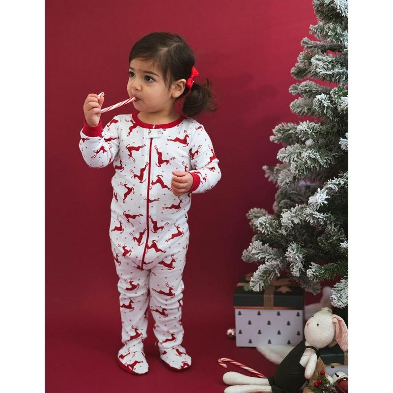 Leveret Footed Cotton Christmas Pajamas, 3 of 5