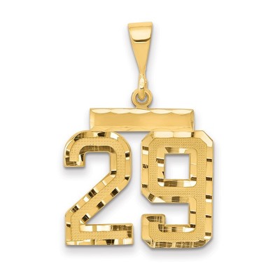 Black Bow Jewelry 14K Yellow Gold, Varsity Collection, Medium D/C Pendant Number 29
