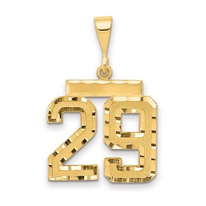 Black Bow Jewelry 14K Yellow Gold, Varsity Collection, Medium D/C Pendant Number 29 - 1 of 4