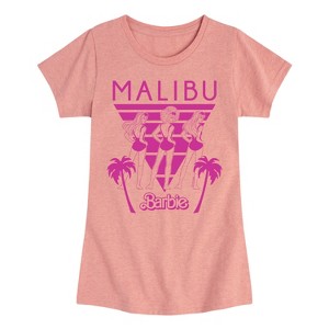 Girls' - Barbie - Malibu Vibes Fitted Short Sleeve Graphic T-Shirt - 1 of 3
