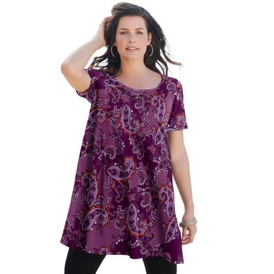Roaman's Women's Plus Size Ultimate Scoopneck Swing Tunic