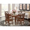 HomeStock 5-Pc Mahogany Finish Solid Wood Top-Rectangular Dining Room Set with Butterfly Leaf-Seats 4 - 2 of 4