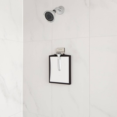 Black Double-Sided Fogless Magnifying Shower Mirror