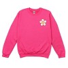 Simply Sage Market Be Kind Checkered Flowers Front And Back Sweatshirt - 3 of 4