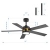 Airsurfer 52" Modern Ceiling Fan, 5 Matte Black Blades, Reversible Motor with Memory, Dimmable LED Light & Remote Control - 3 of 4