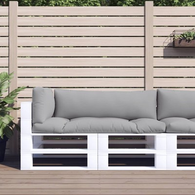 vidaXL Pallet Cushion Set of 3 Grey 100% polyester Large