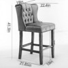 NicBex Set of 2 Bar Stools for Kitchen Island,Modern Counter Bar Stools with Wood Legs,27 inch Bar Chairs for Dining Rooms,Kitchens Islands,Gray/Beige - 3 of 4