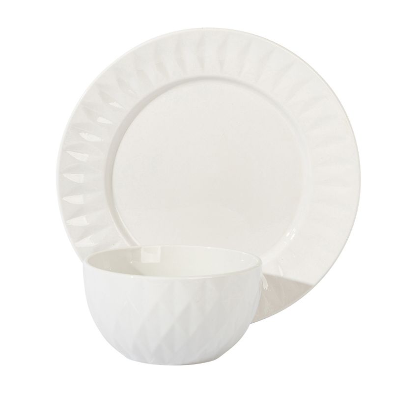 Gibson Home Fine Ceramic 8 Piece Dinnerware Set in White, 2 of 9