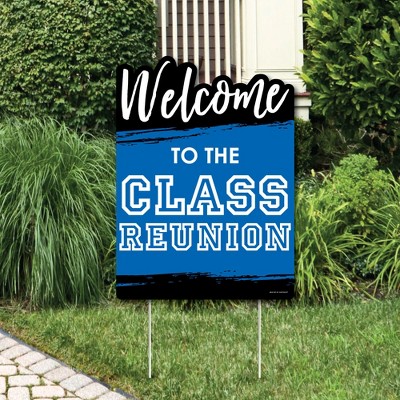 Big Dot of Happiness Reunited Blue - Party Decorations - Royal Blue School Class Reunion Party Welcome Yard Sign