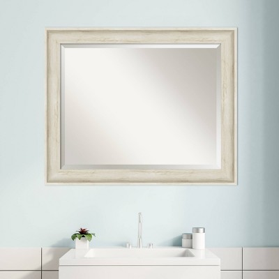 Regal Birch Cream 33" x 27" Rectangular Wood Wall Mirror