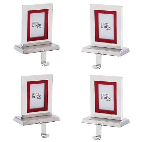 4 Pack Christmas Stocking Holders, Metal Weighted Stocking Holder