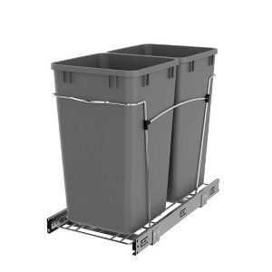 Rev-A-Shelf RV-15KD Series Double 27 Quart Sliding Pull-Out Waste Container for Base Kitchen Cabinet - 1 of 4