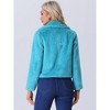 INSPIRE CHIC Women's Autumn Winter Cropped Notch Lapel Faux Fur Fluffy Jacket - 4 of 4