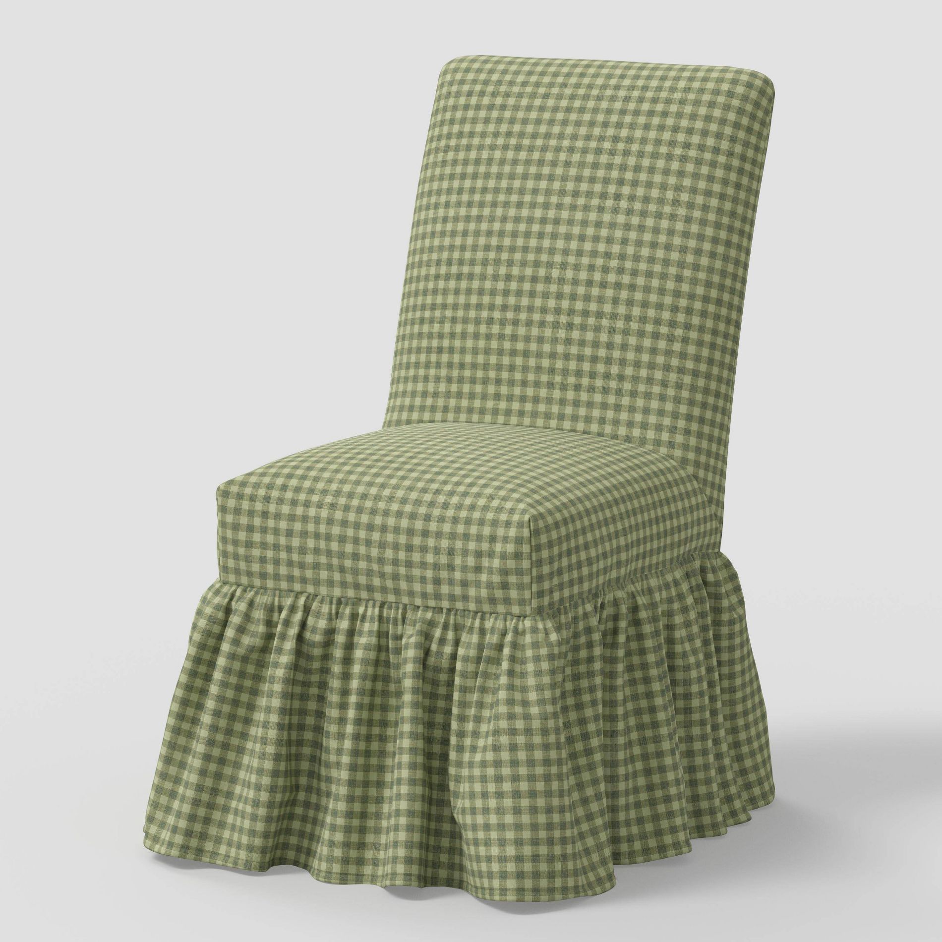 Ruffled Slipcover Dining Chair in Whitaker Gingham Sage - Threshold™ designed with Studio McGee