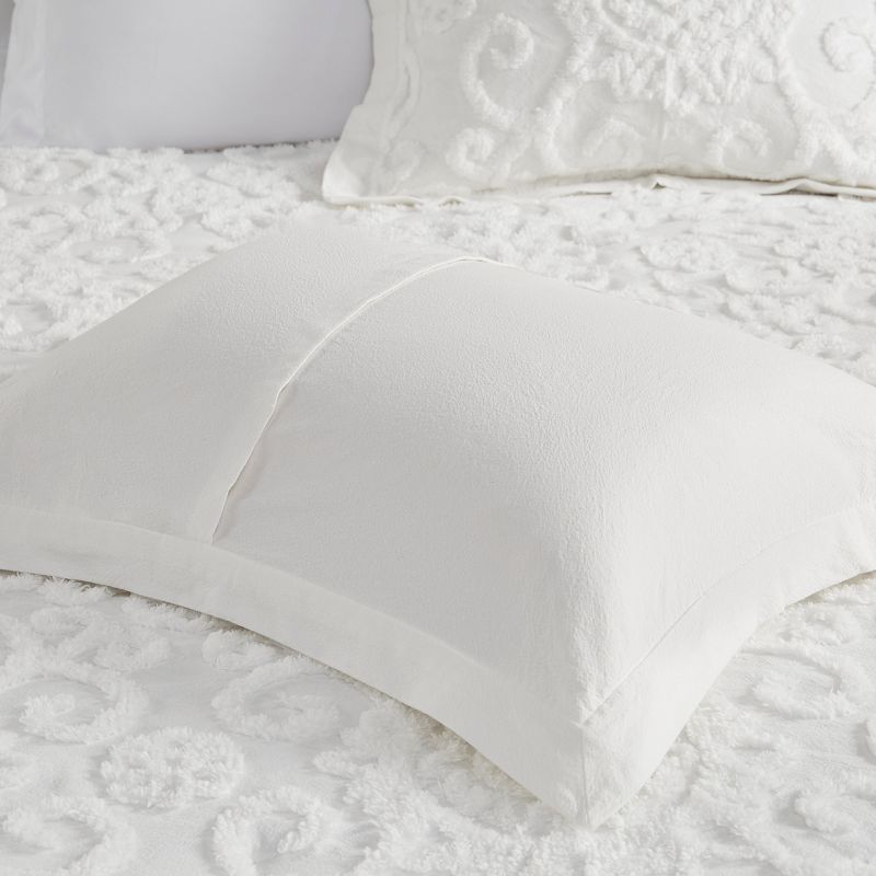 LIVN CO. 3D Tufted Embroidered Medallion Cotton Chenille Comforter Set, Ivory - Full/Queen, 4 of 9