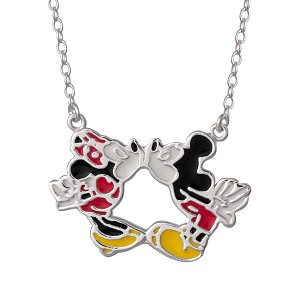 Mickey & Minnie Kiss-Kiss Sterling Silver Necklace - 1 of 4