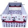 Bacati - Lumberjack Red/Black/Gray Boys Cotton Crib Rail Guard Covers set of 2 - 3 of 4