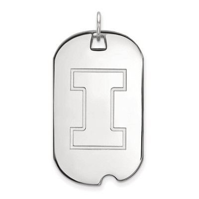 Black Bow Jewelry 14k White Gold Illinois Fighting Illini NCAA Large Pendant