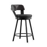 2pk 24" Meilan Faux Leather Metal Swivel Counter Height Barstools - Inspire Q