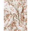 Allegra K Women's Floral Puff Long Sleeve Ruffle Collar Pearl Decor Blouse - 4 of 4