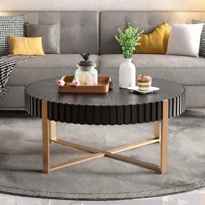 NicBex Modern 31.5" Round Coffee Table with Metal Frame for Living Room and Office