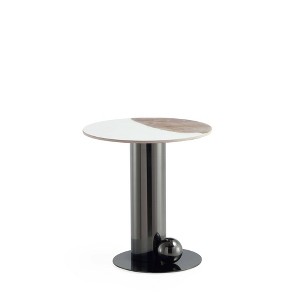 Manhattan Comfort Laurel Sintered Stone Top End Table Black - 1 of 4